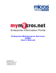 mymicros.net Enterprise Maintenance Services User Manual