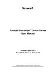 Sensorsoft Remote Watchman Device Server User Manual (RWMS)