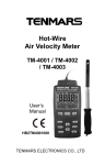 User guide for anemometer TM400X series