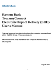 Eastern Bank TreasuryConnect Electronic Report Delivery (ERD