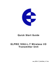Quick Start Guide ELPRO 105U-L-T Wireless I/O Transmitter Unit