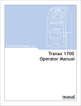 Operator Manual Tranax 1700