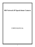 HD Network IP Speed dome Camera USER MANUAL