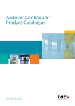 Andover ContinuumTM Product Catalogue