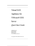 Virtual SAN Appliance for VMware® ESX Server