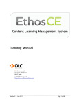 Training Manual - EthosCE Learning Management System for