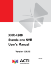 XNR-4200 Standalone NVR User`s Manual