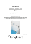 USER MANUAL KINGKRAFT CONTOUR BATH