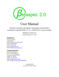 Betaspec 2.0 User Manual - University of South Florida