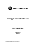 CanopyTM Subscriber Module USER MANUAL SM02-UG