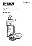 User`s Manual Hygro Thermo-Anemometer + Type K/J Thermometer