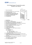 DG-30 Digital Keypad / Proximity Entry system Operation User`s