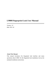 L9000 Fingerprint Lock User Manual