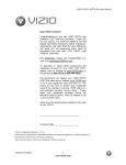 VlZtO VW37L HDTV10A User Manual Dear VlZlO Customer
