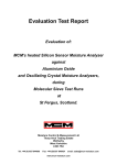 Evaluation of a heated silicon sensor moisture analyser