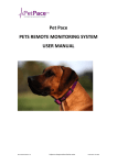 Pet Pace PETS REMOTE MONITORING SYSTEM USER MANUAL