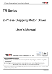 TR Series 2-Phase Stepping Motor Driver User`s Manual