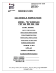 GAS GRIDDLE INSTRUCTIONS MODEL: PGF GRIDDLES