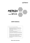 User`s Manual, MPX-50 (English)