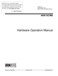 4000 GC/MS Hardware Operation Manual