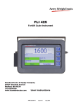 Model FLI-425 User`s Manual - Standard Scale & Supply Company