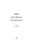 LMES User Manual for Instructor - Center for Enhanced Learning