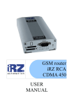 GSM router iRZ RCA CDMA 450 USER MANUAL