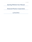 Quoting Website User Manual Diamond Plastics Corporation 2/24
