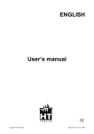 ENGLISH User`s manual