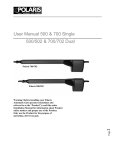 User Manual 500 & 700 Single 500/502 & 700/702