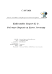 CAVIAR Deliverable Report D 34 Software Report on Error Recovery