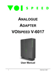 Manual, VOIspeed V-6017 FXO SIP Gateway