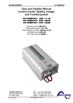 User and installer Manual Combi Inverter, Battery charger and