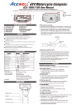 ATV/Motorcycle Computer ACE-1000/1100 User Manual