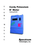 Cardy Potassium K+ Meter User`s Manual