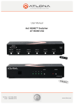 User Manual 4x2 HDMI&trade; Switcher AT-HDMI-V42