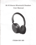 HI-FI Stereo Bluetooth Headset User Manual