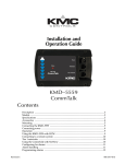 Contents Installation and Operation Guide KMD