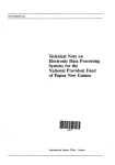 Technical Note on Electronic Data Processing Systems for the