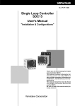 Single Loop Controller SDC15 User`s Manual "Installation