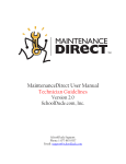 MaintenanceDirect User Manual Technician Guidelines