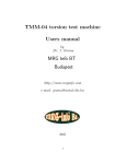 TMM-04 torsion test machine Users manual MRG Infó BT Budapest