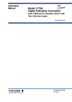 Model UT750 Digital Indicating Controllers User`s Manual for