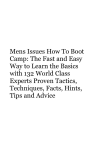 Mens Issues How To Boot Camp: The Fast and Easy Way