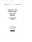 PowerPac™ JR II Power Supply Instruction Manual - Bio-Rad