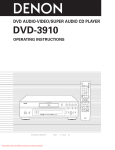 Denon DVD-3910 User Guide Manual