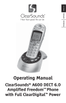 Operating Manual ClearSounds® A600 DECT 6.0 Amplified