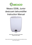 Meaco DD8L Junior desiccant dehumidifier Instruction Manual