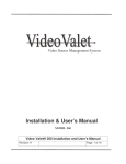 Video Valet® 260 Installation and User`s Manual