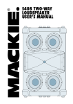 S408 Two-Way Loudspeaker User`s Manual